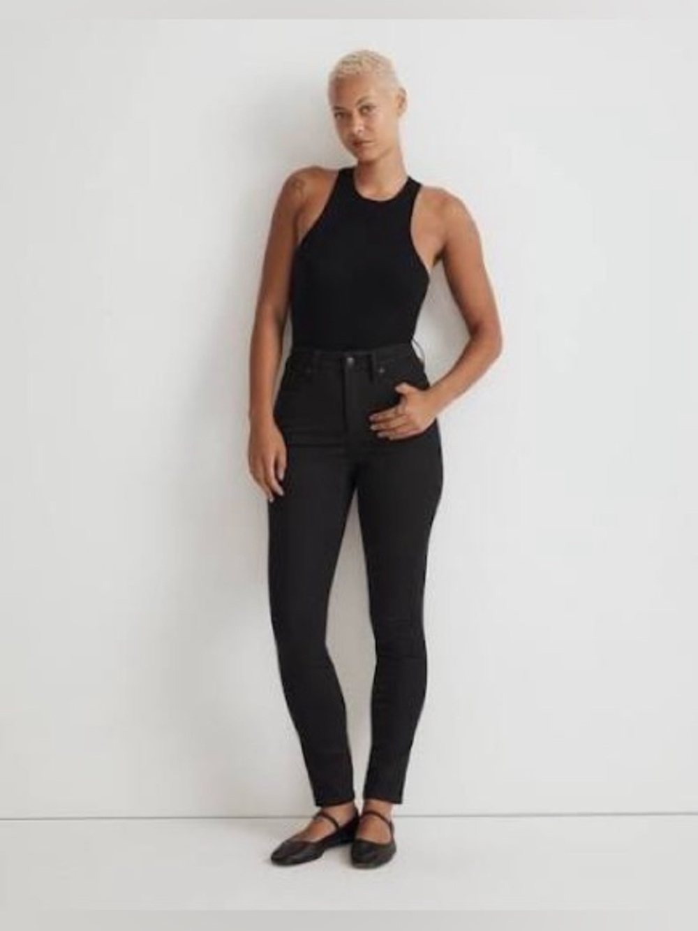 Madewell Women's High-Rise Black Distressed Jeans